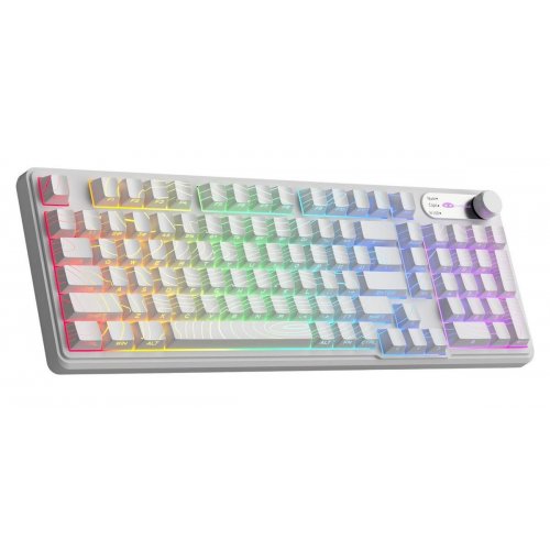 Клавиатура MageGee GK960 RGB Wireless (6971969729056) White Topographic купить в Украине: Киев, Днепр, Харьков, Одесса  | Низкая цена, отзывы, характеристики от TELEMART фото