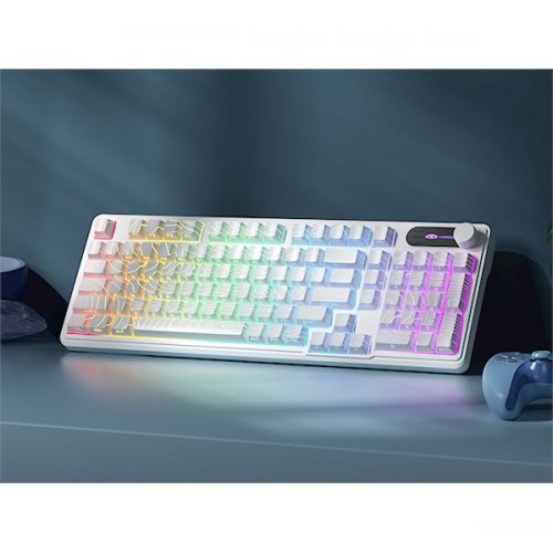 Клавиатура MageGee GK960 RGB Wireless (6971969729056) White Topographic купить в Украине: Киев, Днепр, Харьков, Одесса  | Низкая цена, отзывы, характеристики от TELEMART фото