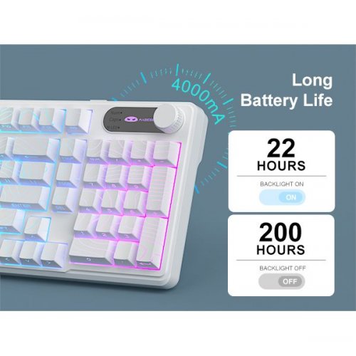 Клавиатура MageGee GK960 RGB Wireless (6971969729056) White Topographic купить в Украине: Киев, Днепр, Харьков, Одесса  | Низкая цена, отзывы, характеристики от TELEMART фото