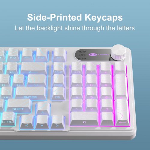 Клавиатура MageGee GK960 RGB Wireless (6971969729056) White Topographic купить в Украине: Киев, Днепр, Харьков, Одесса  | Низкая цена, отзывы, характеристики от TELEMART фото