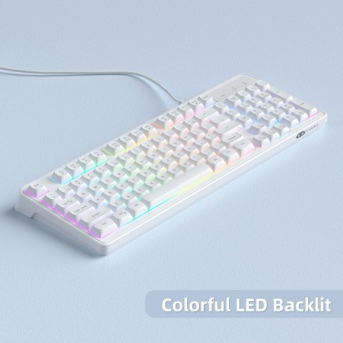 Клавиатура MageGee GK980 (6971969727090-UA) White купить в Украине: Киев, Днепр, Харьков, Одесса  | Низкая цена, отзывы, характеристики от TELEMART фото