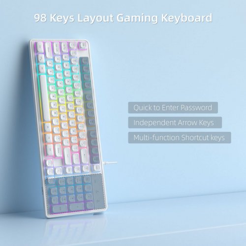 Клавиатура MageGee GK980 (6971969727090-UA) White купить в Украине: Киев, Днепр, Харьков, Одесса  | Низкая цена, отзывы, характеристики от TELEMART фото