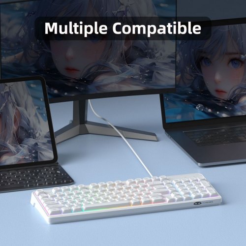 Клавиатура MageGee GK980 (6971969727090-UA) White купить в Украине: Киев, Днепр, Харьков, Одесса  | Низкая цена, отзывы, характеристики от TELEMART фото