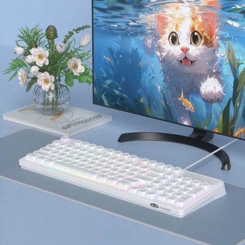 Клавиатура MageGee GK980 (6971969727090-UA) White купить в Украине: Киев, Днепр, Харьков, Одесса  | Низкая цена, отзывы, характеристики от TELEMART фото