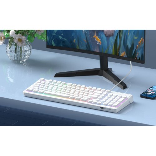 Клавиатура MageGee GK980 (6971969727090-UA) White купить в Украине: Киев, Днепр, Харьков, Одесса  | Низкая цена, отзывы, характеристики от TELEMART фото