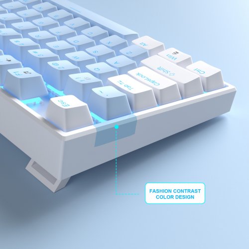 Клавіатура MageGee MK-STAR Blue Switch (6971969721364-UA) White/Blue купити в Україні: Київ, Львів, Хмельницький, Тернопіль, Івано-Франківськ | Низька ціна, відгуки, характеристики від TELEMART фото