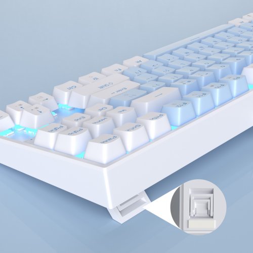 Клавіатура MageGee MK-STAR Blue Switch (6971969721364-UA) White/Blue купити в Україні: Київ, Львів, Хмельницький, Тернопіль, Івано-Франківськ | Низька ціна, відгуки, характеристики від TELEMART фото