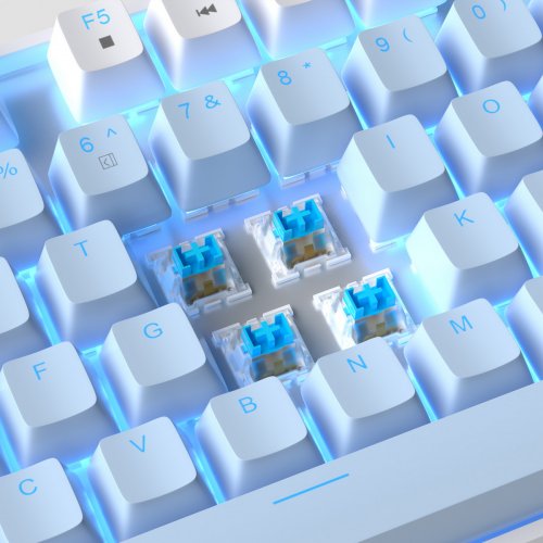 Клавіатура MageGee MK-STAR Blue Switch (6971969721364-UA) White/Blue купити в Україні: Київ, Львів, Хмельницький, Тернопіль, Івано-Франківськ | Низька ціна, відгуки, характеристики від TELEMART фото
