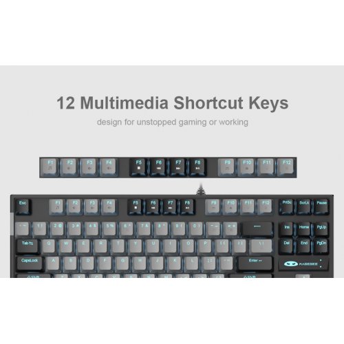 Клавіатура MageGee MK-STAR Blue Switch (6971969720657-UA) Black/Grey купити в Україні: Київ, Львів, Хмельницький, Тернопіль, Івано-Франківськ | Низька ціна, відгуки, характеристики від TELEMART фото