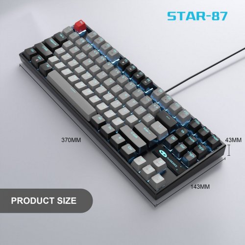 Клавіатура MageGee MK-STAR Blue Switch (6971969720657-UA) Black/Grey купити в Україні: Київ, Львів, Хмельницький, Тернопіль, Івано-Франківськ | Низька ціна, відгуки, характеристики від TELEMART фото