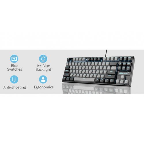 Клавіатура MageGee MK-STAR Blue Switch (6971969720657-UA) Black/Grey купити в Україні: Київ, Львів, Хмельницький, Тернопіль, Івано-Франківськ | Низька ціна, відгуки, характеристики від TELEMART фото