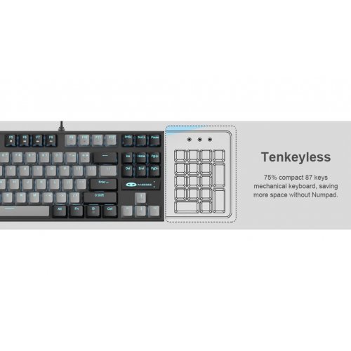 Клавіатура MageGee MK-STAR Blue Switch (6971969720657-UA) Black/Grey купити в Україні: Київ, Львів, Хмельницький, Тернопіль, Івано-Франківськ | Низька ціна, відгуки, характеристики від TELEMART фото