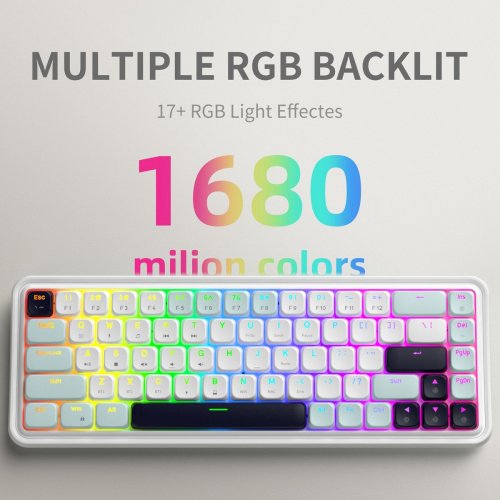 Клавіатура MageGee Moon 68 RGB Red Switch Wireless (6971969728776-UA) Azure купити в Україні: Київ, Львів, Хмельницький, Тернопіль, Івано-Франківськ | Низька ціна, відгуки, характеристики від TELEMART фото