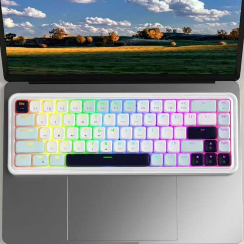 Клавіатура MageGee Moon 68 RGB Red Switch Wireless (6971969728776-UA) Azure купити в Україні: Київ, Львів, Хмельницький, Тернопіль, Івано-Франківськ | Низька ціна, відгуки, характеристики від TELEMART фото