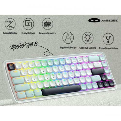 Клавіатура MageGee Moon 68 RGB Red Switch Wireless (6971969728776-UA) Azure купити в Україні: Київ, Львів, Хмельницький, Тернопіль, Івано-Франківськ | Низька ціна, відгуки, характеристики від TELEMART фото