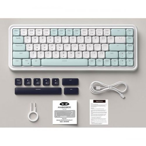 Клавіатура MageGee Moon 68 RGB Red Switch Wireless (6971969728776-UA) Azure купити в Україні: Київ, Львів, Хмельницький, Тернопіль, Івано-Франківськ | Низька ціна, відгуки, характеристики від TELEMART фото