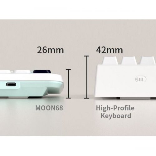 Клавіатура MageGee Moon 68 RGB Red Switch Wireless (6971969728776-UA) Azure купити в Україні: Київ, Львів, Хмельницький, Тернопіль, Івано-Франківськ | Низька ціна, відгуки, характеристики від TELEMART фото