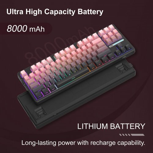 Клавіатура MageGee Light 87 RGB Blue Whale Switch Wireless (6971969728417) Star Pink купити в Україні: Київ, Львів, Хмельницький, Тернопіль, Івано-Франківськ | Низька ціна, відгуки, характеристики від TELEMART фото