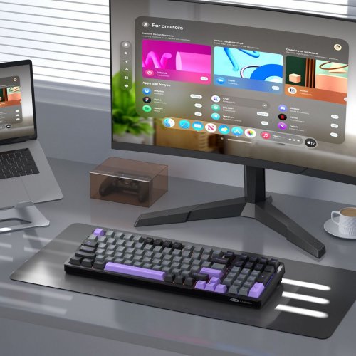 Клавиатура MageGee Light 100 RGB Blue Whale Switch Wireless (6971969728714-UA) Dark/Purple купить в Украине: Киев, Днепр, Харьков, Одесса  | Низкая цена, отзывы, характеристики от TELEMART фото