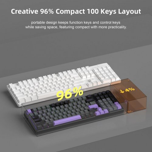 Клавиатура MageGee Light 100 RGB Blue Whale Switch Wireless (6971969728714-UA) Dark/Purple купить в Украине: Киев, Днепр, Харьков, Одесса  | Низкая цена, отзывы, характеристики от TELEMART фото