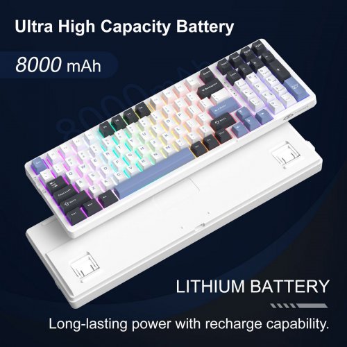 Клавиатура MageGee Light 100 RGB Ivory White Switch Wireless (6971969728462-UA) Star/Blue купить в Украине: Киев, Днепр, Харьков, Одесса  | Низкая цена, отзывы, характеристики от TELEMART фото