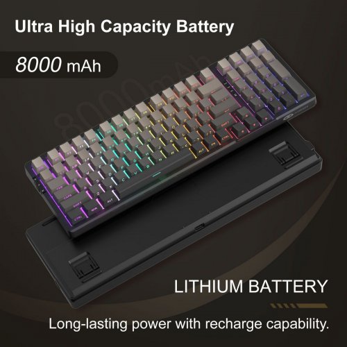 Клавиатура MageGee Light 100 RGB Blue Whale Switch Wireless (6971969728448) Star/Grey купить в Украине: Киев, Днепр, Харьков, Одесса  | Низкая цена, отзывы, характеристики от TELEMART фото