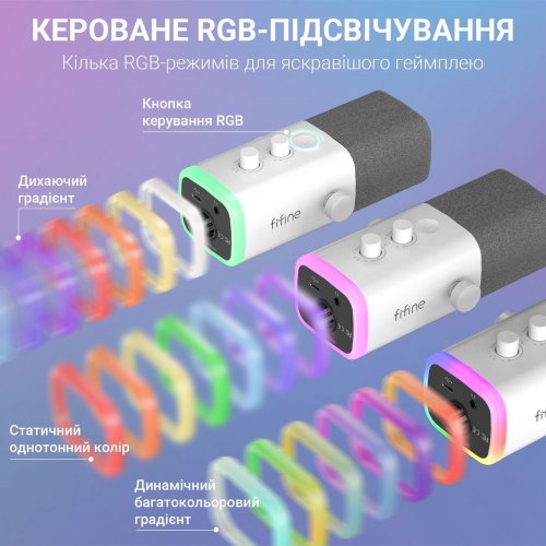 Уцінка мікрофон Fifine AM8T White (Сліди використання, 890829) купити в Україні: Київ, Львів, Хмельницький, Тернопіль, Івано-Франківськ | Низька ціна, відгуки, характеристики від TELEMART фото