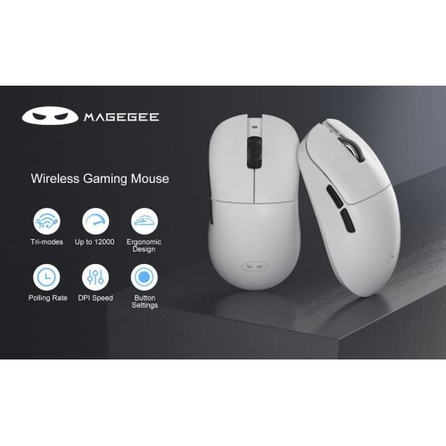 Мышка MageGee Scout Wireless (6971969722583) White купить в Украине: Киев, Днепр, Харьков, Одесса  | Низкая цена, отзывы, характеристики от TELEMART фото