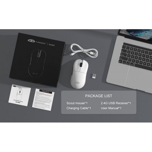 Мышка MageGee Scout Wireless (6971969722583) White купить в Украине: Киев, Днепр, Харьков, Одесса  | Низкая цена, отзывы, характеристики от TELEMART фото