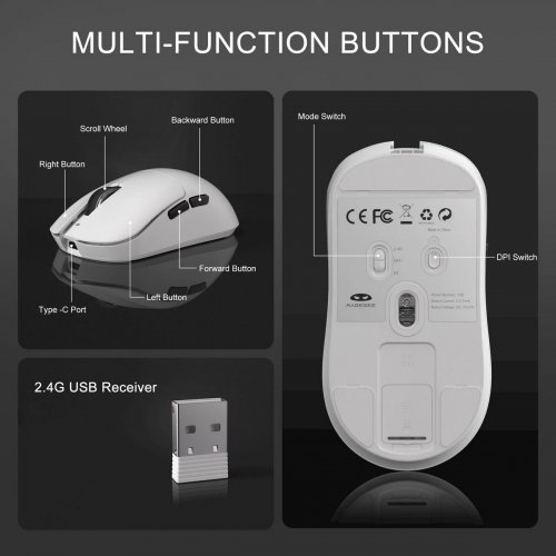 Мышка MageGee Scout Wireless (6971969722583) White купить в Украине: Киев, Днепр, Харьков, Одесса  | Низкая цена, отзывы, характеристики от TELEMART фото