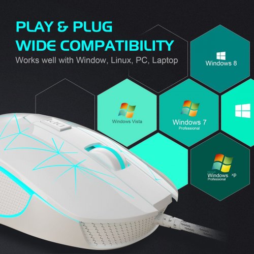 Мышка MageGee G6 (6971969722255) White купить в Украине: Киев, Днепр, Харьков, Одесса  | Низкая цена, отзывы, характеристики от TELEMART фото