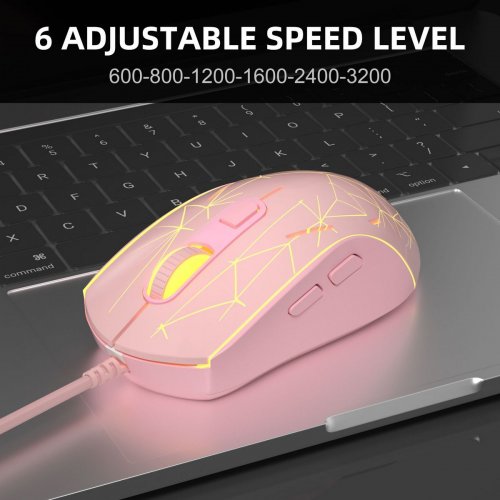 Мышка MageGee G6 (6971969722262) Pink купить в Украине: Киев, Днепр, Харьков, Одесса  | Низкая цена, отзывы, характеристики от TELEMART фото