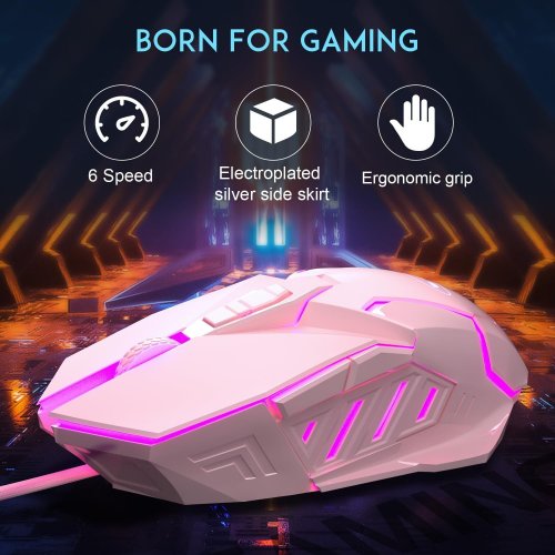 Мышка MageGee G10 (6971969722057) Pink купить в Украине: Киев, Днепр, Харьков, Одесса  | Низкая цена, отзывы, характеристики от TELEMART фото