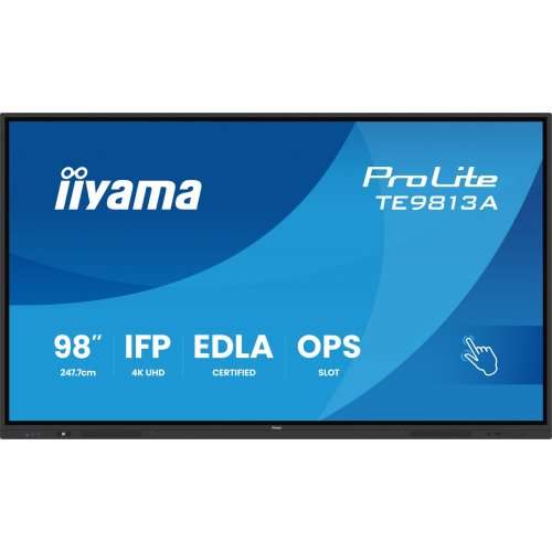Информационная панель Iiyama 98" ProLite TE9813A-B2AG Black купить в Украине: Киев, Днепр, Харьков, Одесса  | Низкая цена, отзывы, характеристики от TELEMART фото