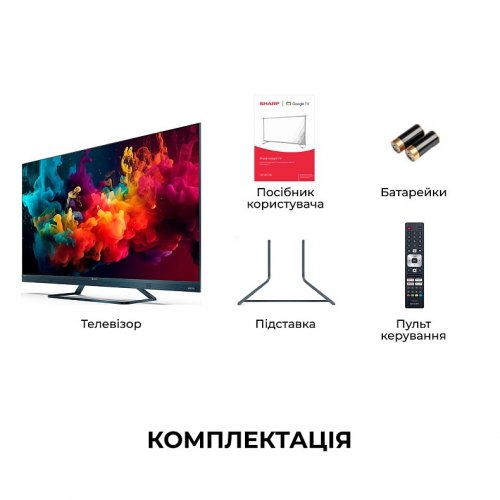 Телевизор Sharp 55" 4T-C55FQ5EM2AG Black купить в Украине: Киев, Днепр, Харьков, Одесса  | Низкая цена, отзывы, характеристики от TELEMART фото