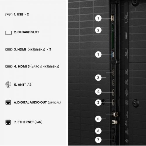 Телевизор Hisense 85" 85U7S PRO Black купить в Украине: Киев, Днепр, Харьков, Одесса  | Низкая цена, отзывы, характеристики от TELEMART фото