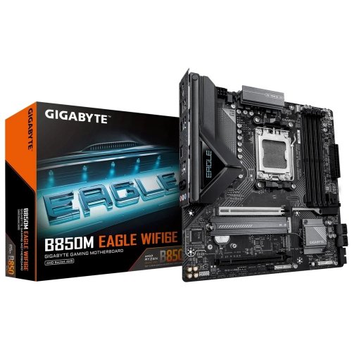 Уцінка материнська плата Gigabyte B850M EAGLE WIFI6E (sAM5, AMD B850) (Розкрита упаковка, 890976) купити в Україні: Київ, Львів, Хмельницький, Тернопіль, Івано-Франківськ | Перевірка сумісності, низька ціна, відгуки, характеристики від TELEMART фото
