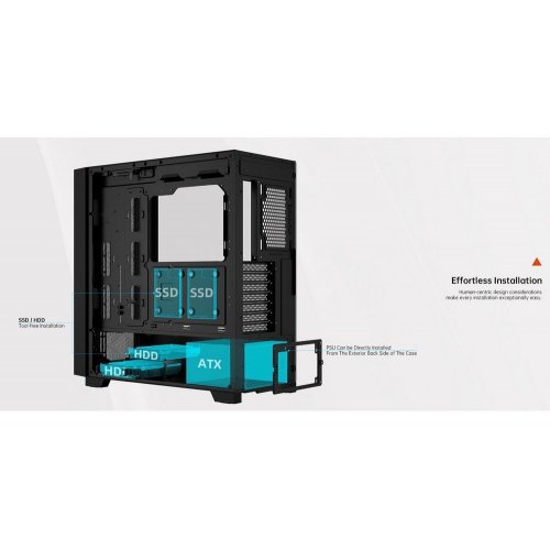 Корпус PCCooler C3D510 Tempered Glass без БП Black (Восстановлено продавцом, 891077) купить в Украине: Киев, Днепр, Харьков, Одесса  | Проверка совместимости, низкая цена, отзывы, характеристики от TELEMART фото