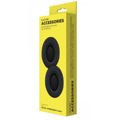 Уцінка амбушюри HATOR Hypergang 3 Series Microfiber + Cooling Gel Earpads 2pc (ACC406) Black (Пошкоджено пакування, 891083) купити в Україні: Київ, Львів, Хмельницький, Тернопіль, Івано-Франківськ | Низька ціна, відгуки, характеристики від TELEMART фото