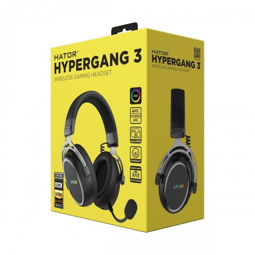 Уцінка навушники HATOR Hypergang 3 Wireless (ESH55) Black (Розкрита упаковка, 891086) купити в Україні: Київ, Львів, Хмельницький, Тернопіль, Івано-Франківськ | Низька ціна, відгуки, характеристики від TELEMART фото