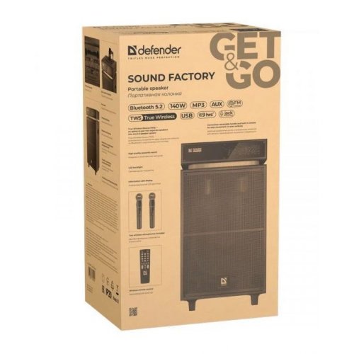Портативна акустика Defender Sound Factory (65093) Black купити в Україні: Київ, Львів, Хмельницький, Тернопіль, Івано-Франківськ | Низька ціна, відгуки, характеристики від TELEMART фото