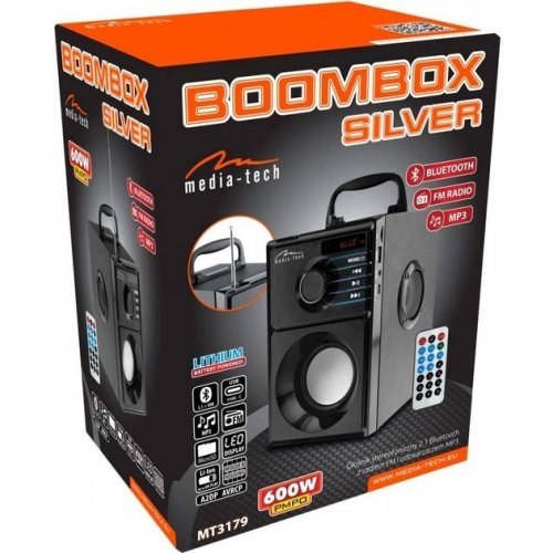 Портативна акустика Media-Tech Boombox (MT3179) Black купити в Україні: Київ, Львів, Хмельницький, Тернопіль, Івано-Франківськ | Низька ціна, відгуки, характеристики від TELEMART фото