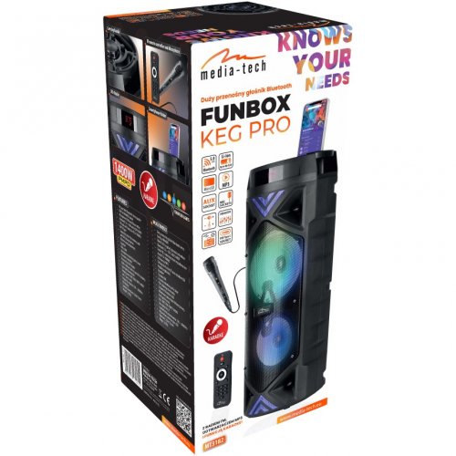 Портативна акустика Media-Tech FunBox KEG Pro (MT3182) Black купити в Україні: Київ, Львів, Хмельницький, Тернопіль, Івано-Франківськ | Низька ціна, відгуки, характеристики від TELEMART фото