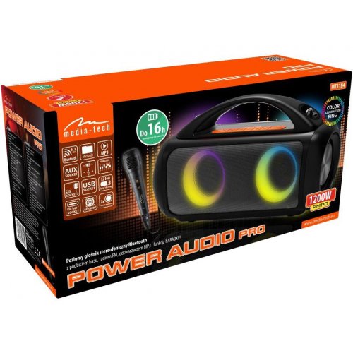 Портативна акустика Media-Tech Power Audio Pro (MT3184) Black купити в Україні: Київ, Львів, Хмельницький, Тернопіль, Івано-Франківськ | Низька ціна, відгуки, характеристики від TELEMART фото