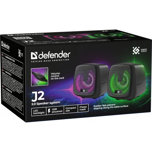 Акустическая система Defender J2 (65962) Black купить в Украине: Киев, Днепр, Харьков, Одесса  | Низкая цена, отзывы, характеристики от TELEMART фото