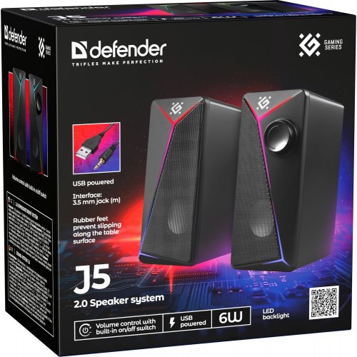Акустическая система Defender J5 (65965) Black купить в Украине: Киев, Днепр, Харьков, Одесса  | Низкая цена, отзывы, характеристики от TELEMART фото
