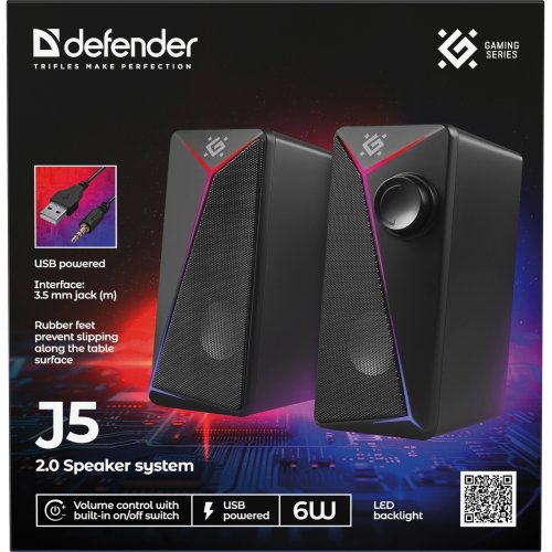 Акустическая система Defender J5 (65965) Black купить в Украине: Киев, Днепр, Харьков, Одесса  | Низкая цена, отзывы, характеристики от TELEMART фото