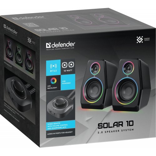 Акустическая система Defender Solar 10 (65940) Black купить в Украине: Киев, Днепр, Харьков, Одесса  | Низкая цена, отзывы, характеристики от TELEMART фото