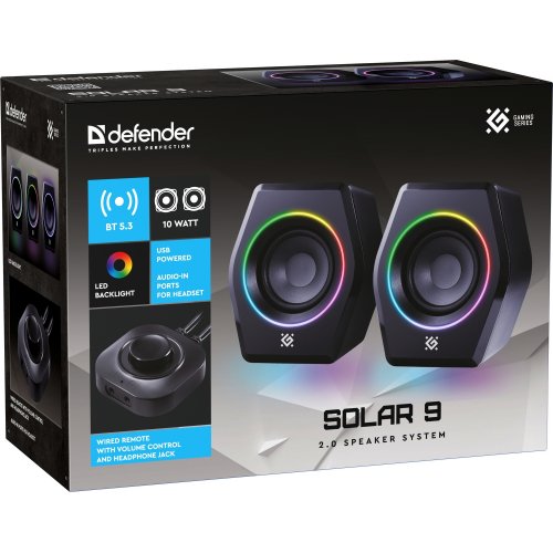 Акустическая система Defender Solar 9 (65939) Black купить в Украине: Киев, Днепр, Харьков, Одесса  | Низкая цена, отзывы, характеристики от TELEMART фото