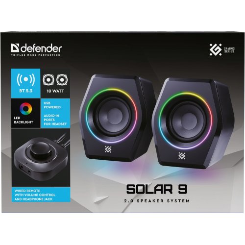 Акустическая система Defender Solar 9 (65939) Black купить в Украине: Киев, Днепр, Харьков, Одесса  | Низкая цена, отзывы, характеристики от TELEMART фото
